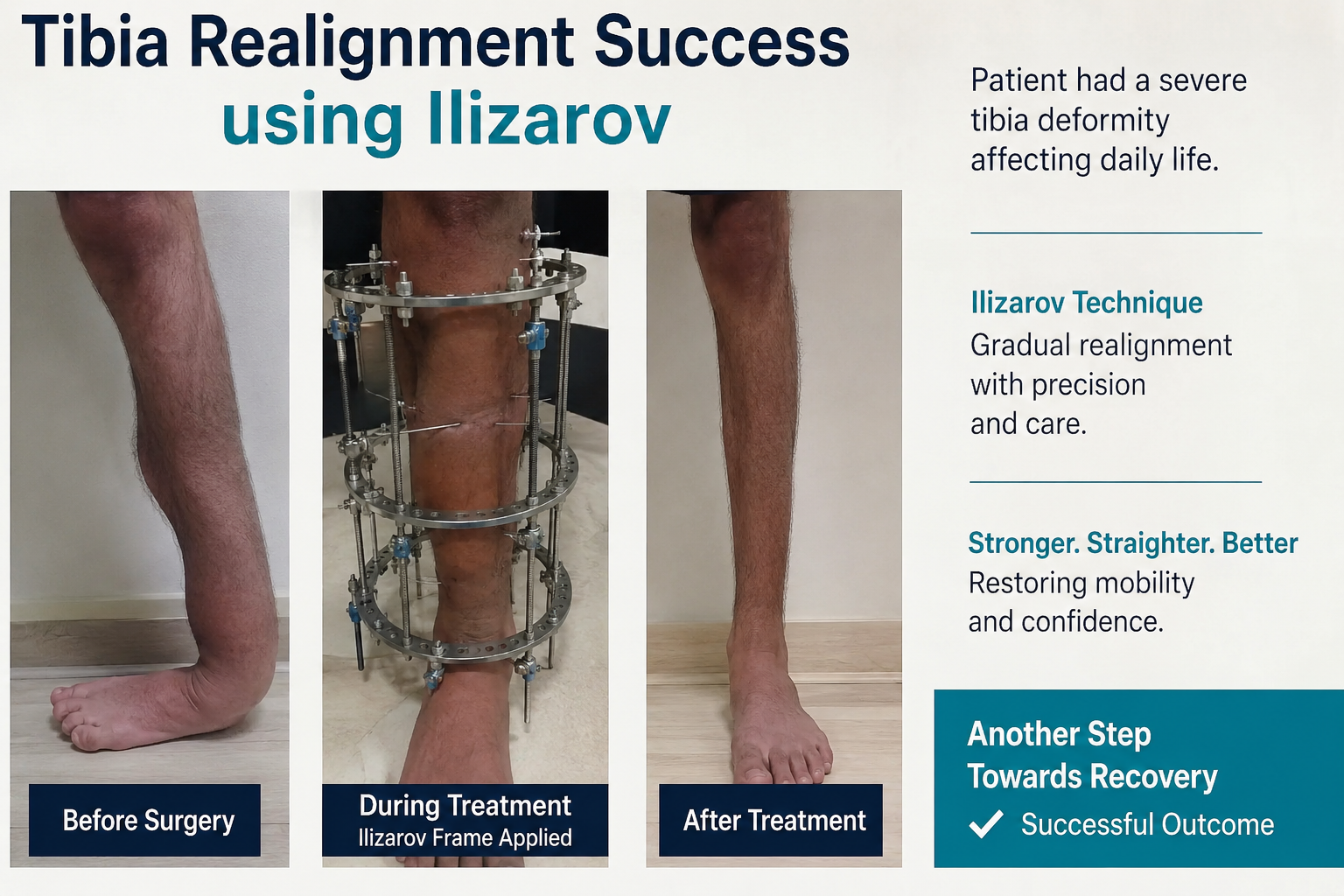 Mildred's tibia realignment recovery at Gen-X Hospital Jaipur